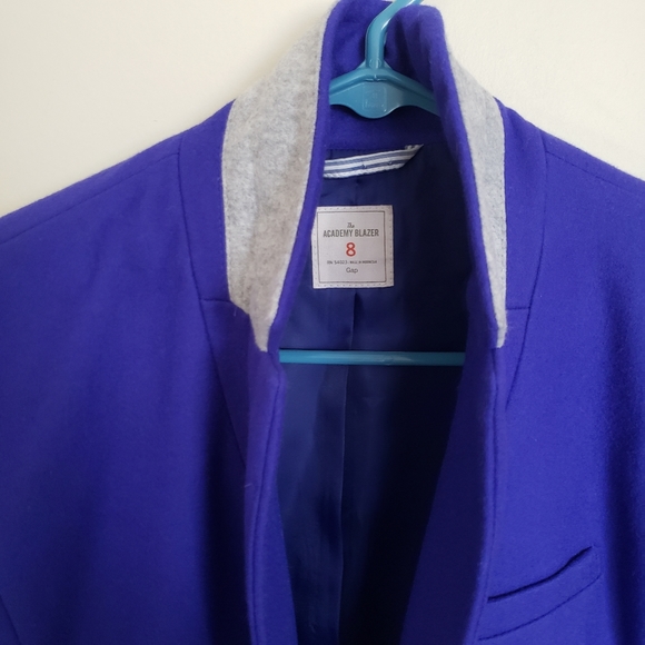 Gap Wool Blend Bright Purple Academy Blazer Size 8 - Picture 7 of 12